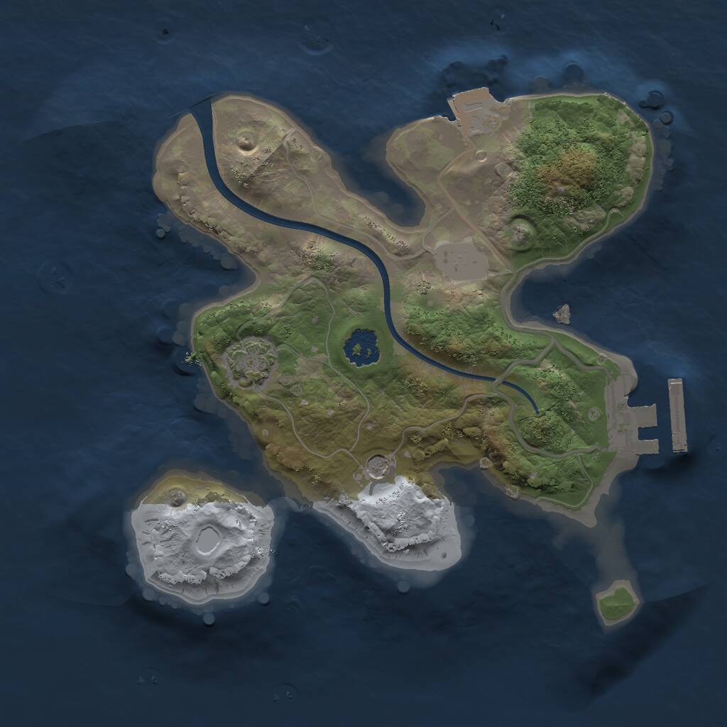 Rust Map: Procedural Map, Size: 2000, Seed: 524999507, 4 Monuments