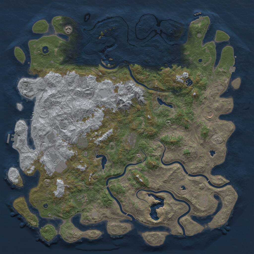 Rust Map: Procedural Map, Size: 5500, Seed: 1234567, 17 Monuments