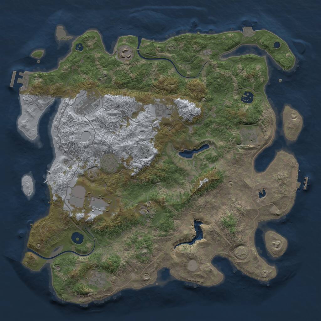 Rust Map: Procedural Map, Size: 4000, Seed: 109356160, 15 Monuments