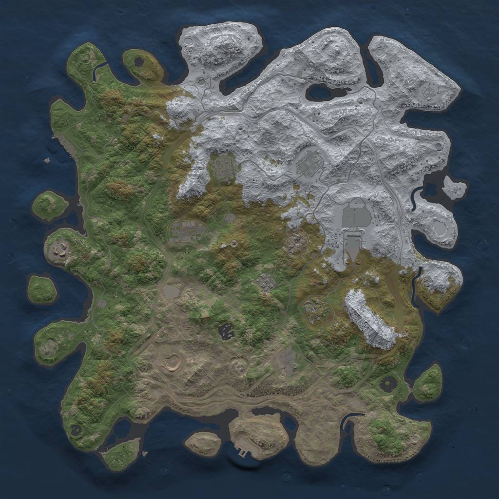 Rust Map: Procedural Map, Size: 4500, Seed: 314309380, 19 Monuments