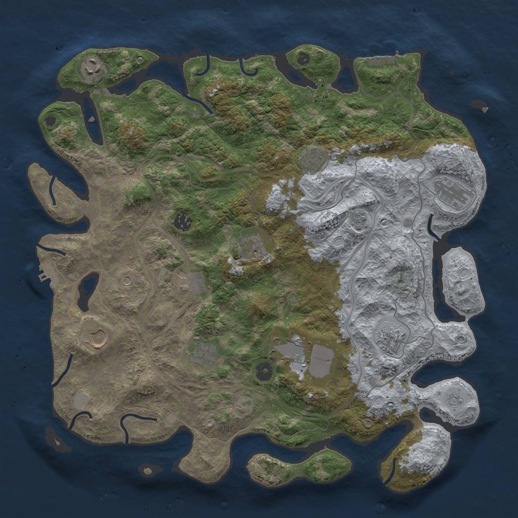 Rust Map: Procedural Map, Size: 4250, Seed: 2031569202, 20 Monuments