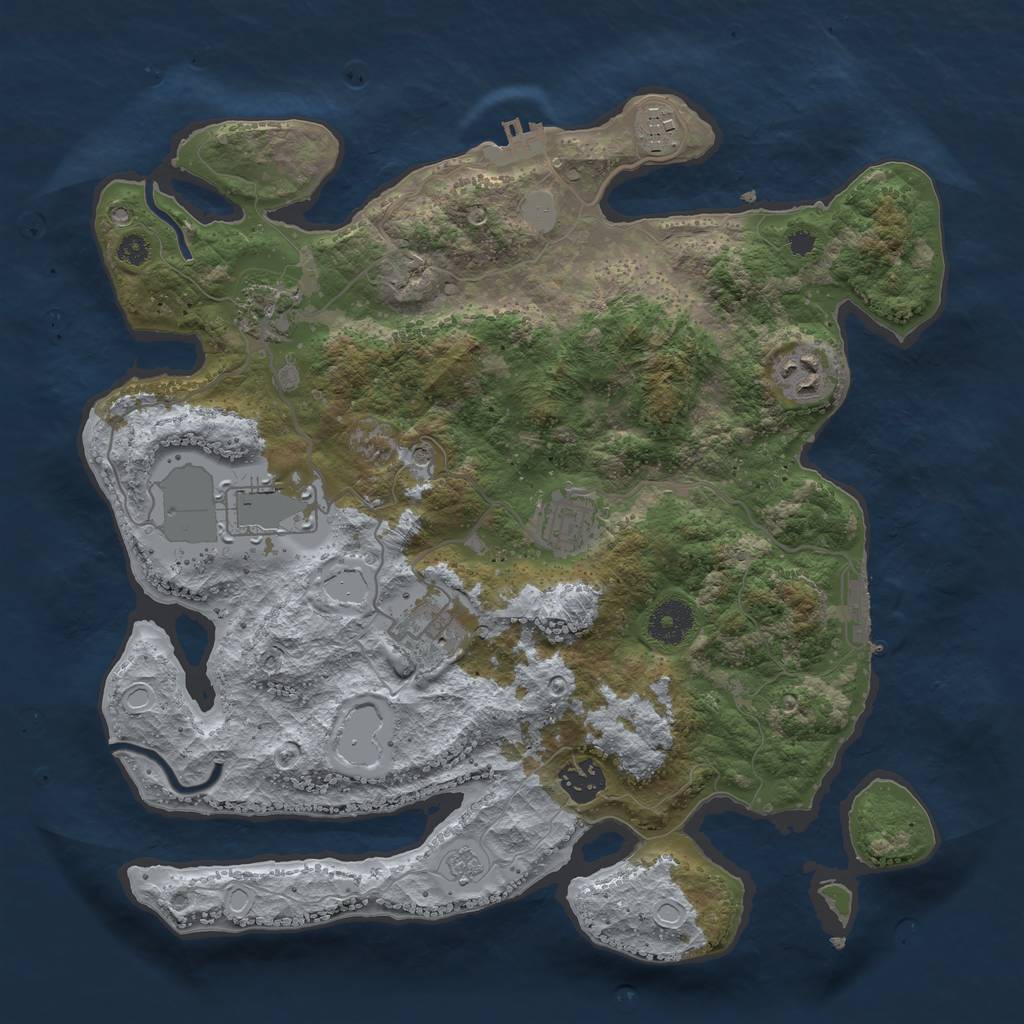 Rust Map: Procedural Map, Size: 3500, Seed: 549, 14 Monuments