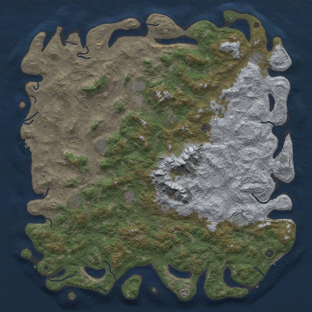 Rust Map: Procedural Map, Size: 6000, Seed: 1249961604, 20 Monuments