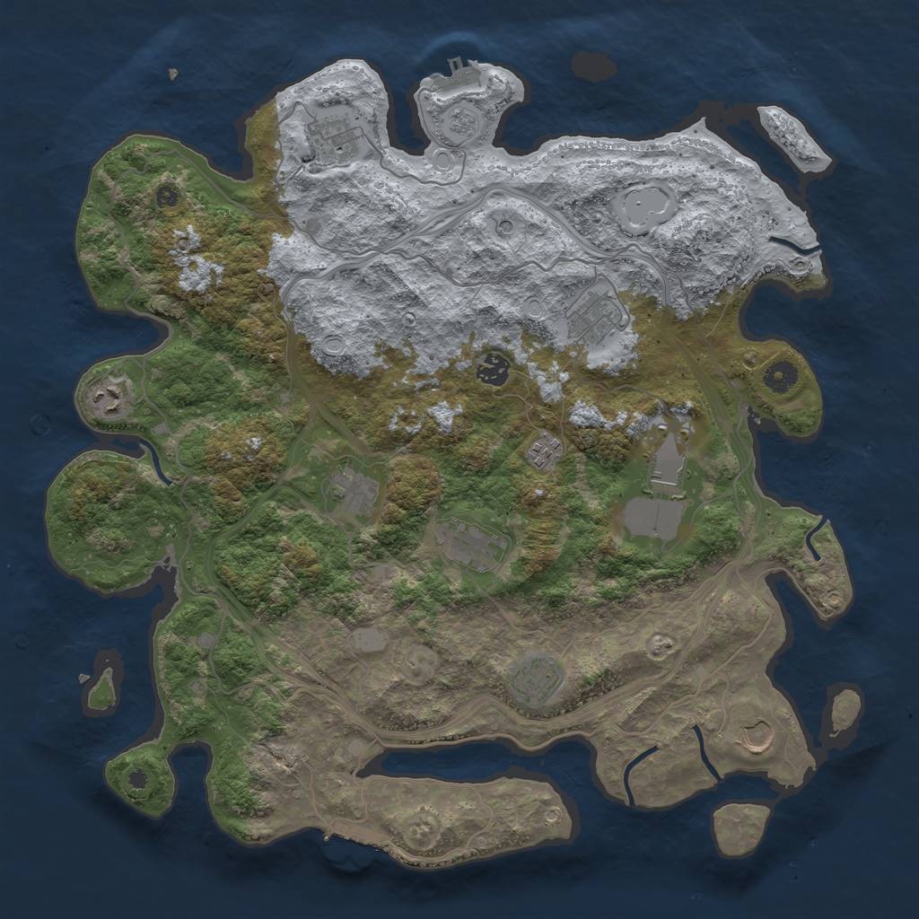Rust Map: Procedural Map, Size: 4250, Seed: 455648766, 19 Monuments