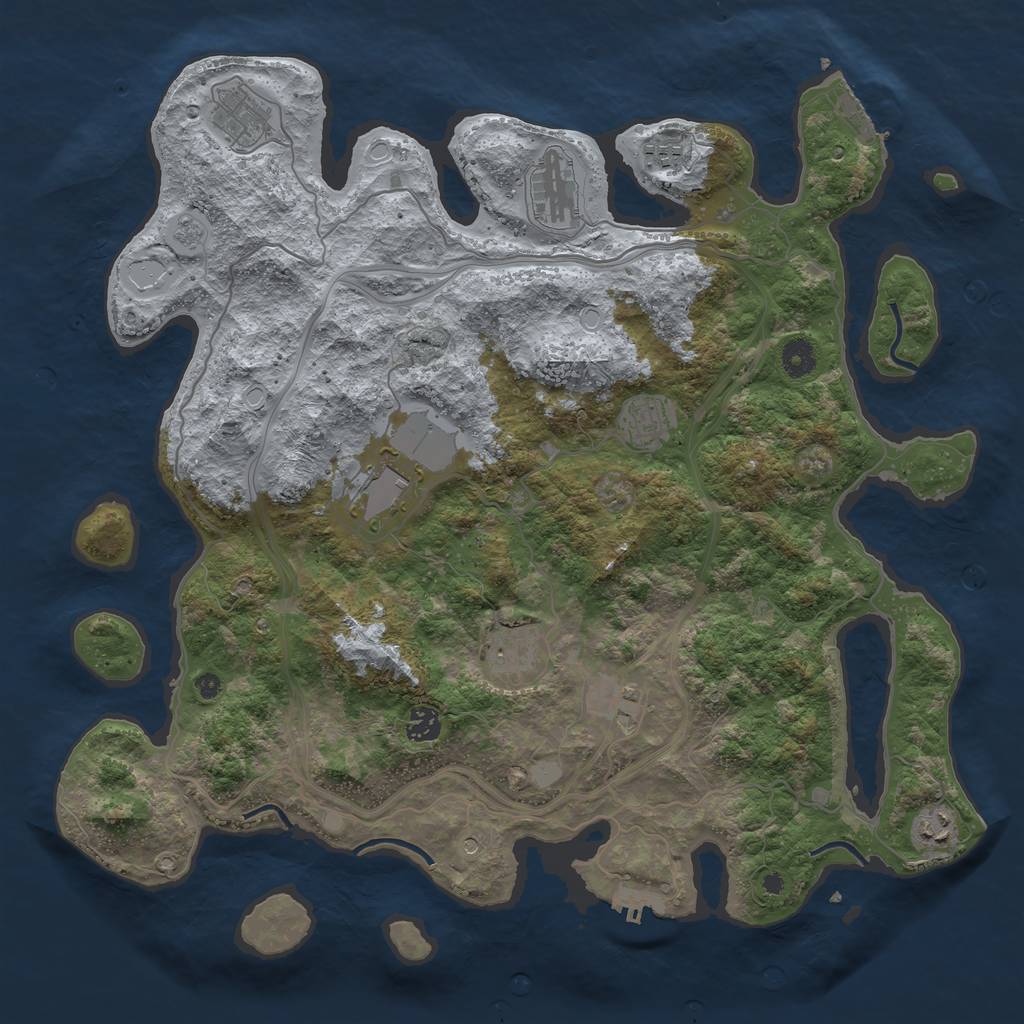Rust Map: Procedural Map, Size: 4250, Seed: 415278637, 18 Monuments