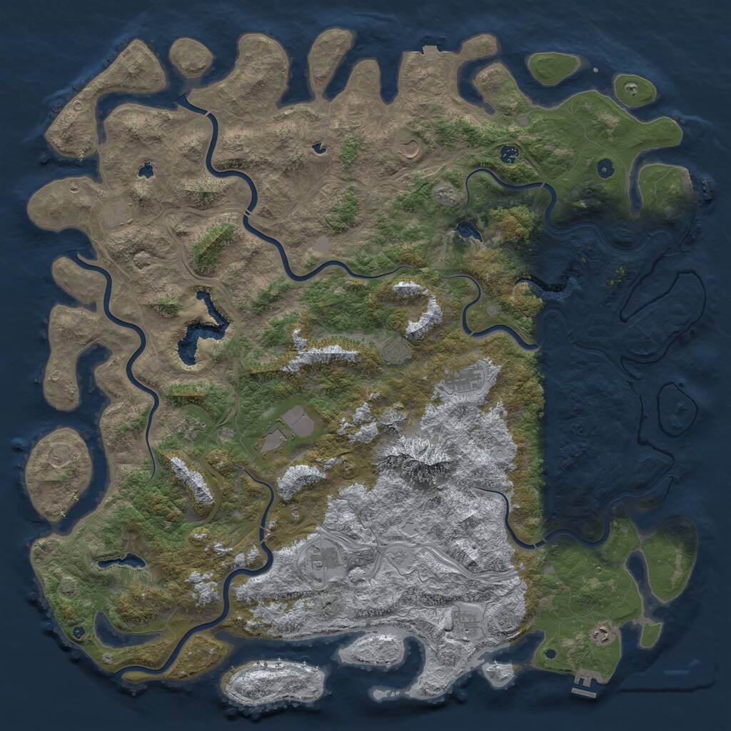 Rust Map: Procedural Map, Size: 6000, Seed: 1219, 17 Monuments