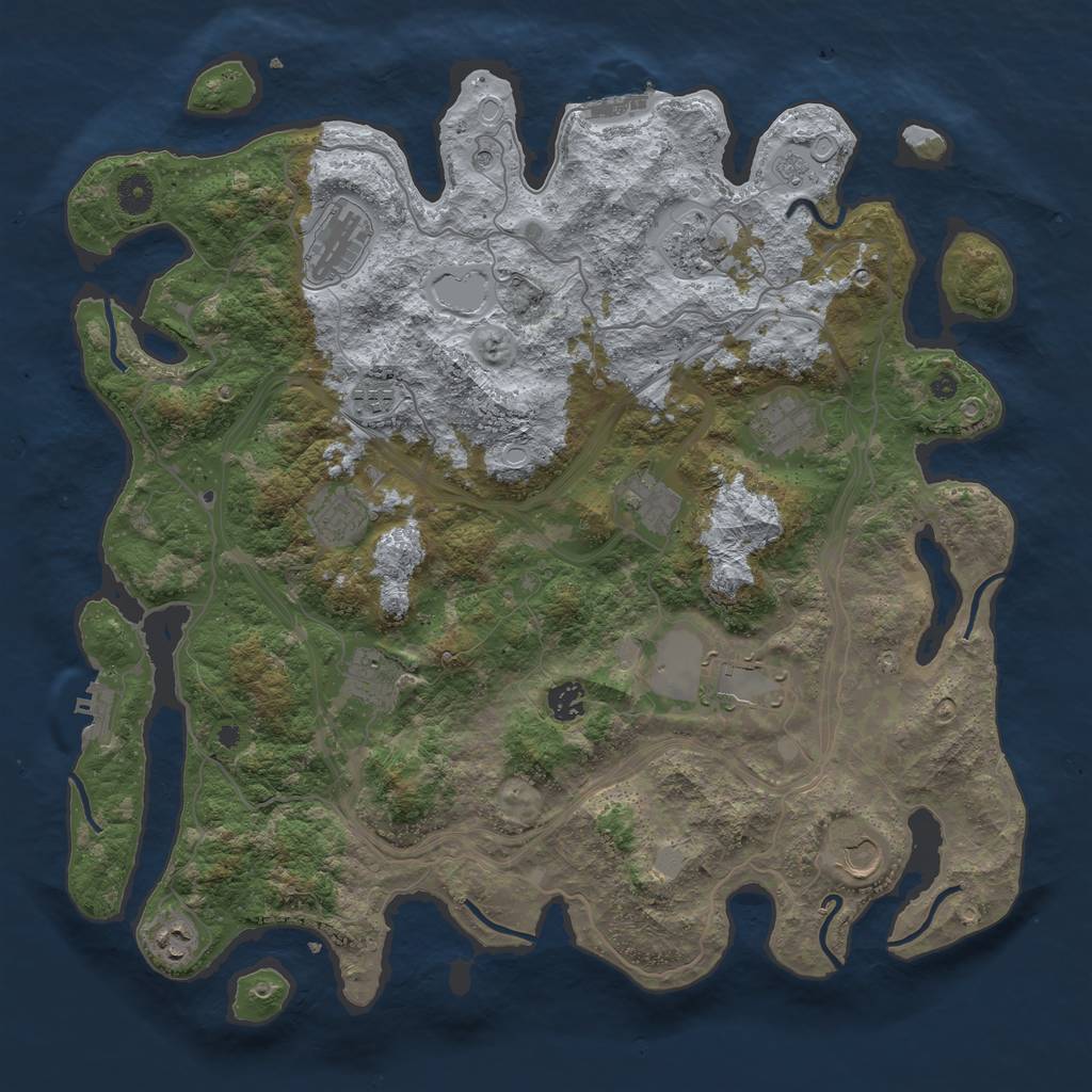 Rust Map: Procedural Map, Size: 4250, Seed: 1367259944, 18 Monuments