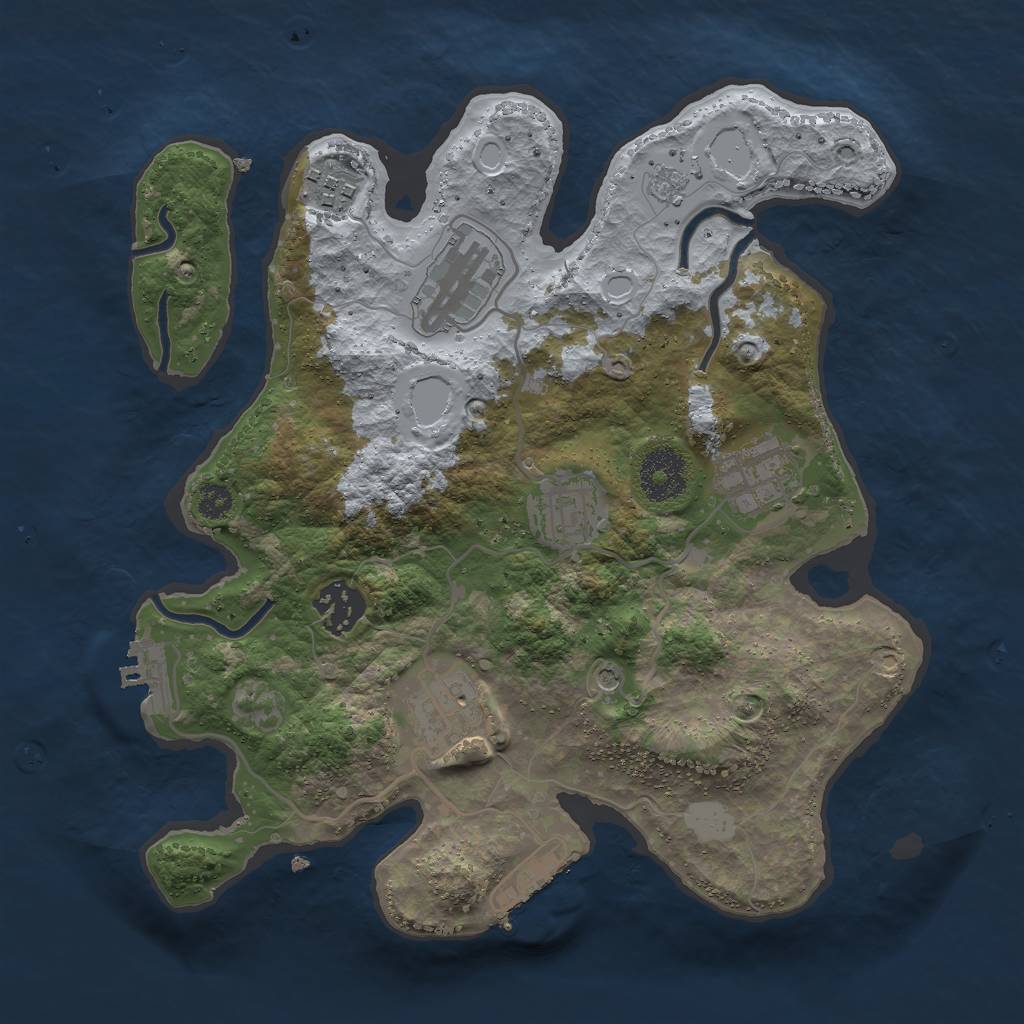 Rust Map: Procedural Map, Size: 3000, Seed: 834898299, 15 Monuments