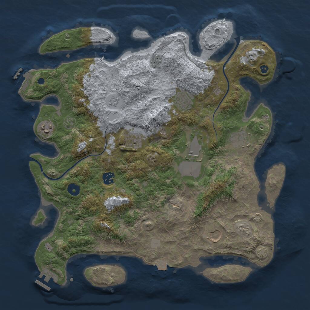 Rust Map: Procedural Map, Size: 3750, Seed: 231022, 14 Monuments
