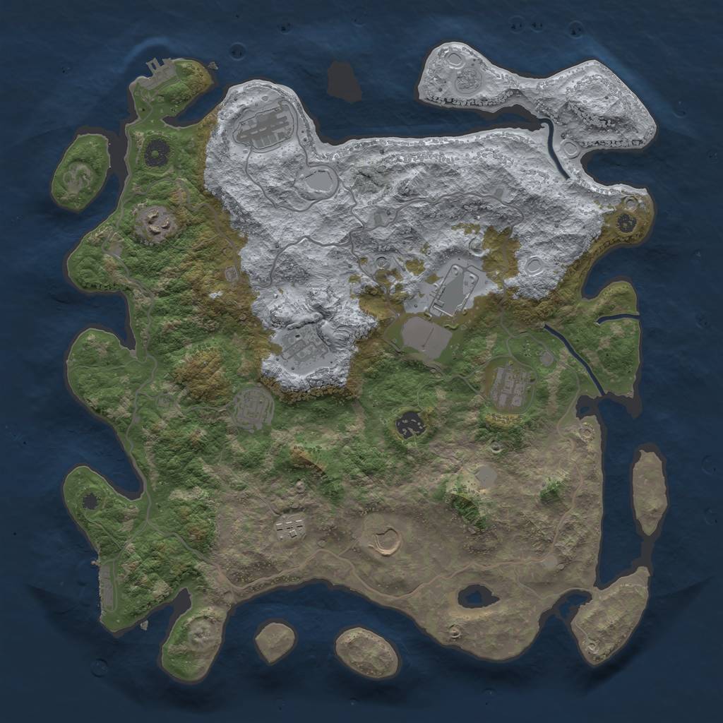 Rust Map: Procedural Map, Size: 4000, Seed: 7812302, 18 Monuments