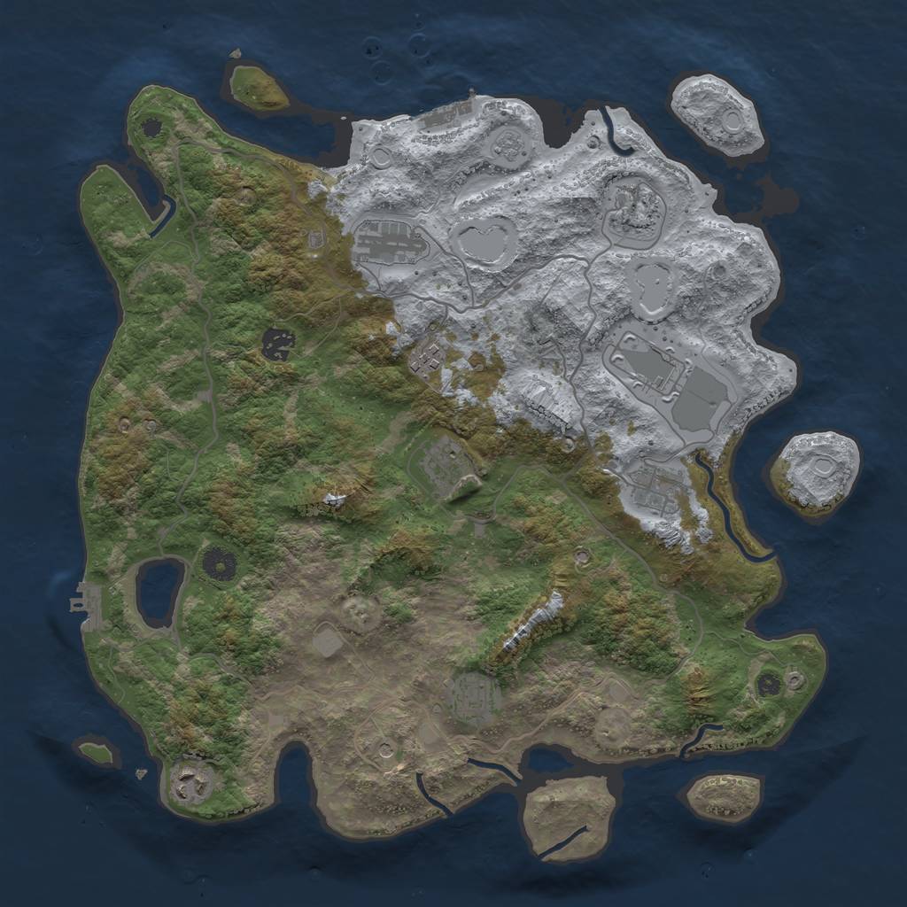 Rust Map: Procedural Map, Size: 4000, Seed: 1010619866, 16 Monuments