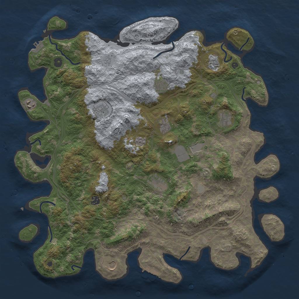 Rust Map: Procedural Map, Size: 4800, Seed: 1848018045, 20 Monuments