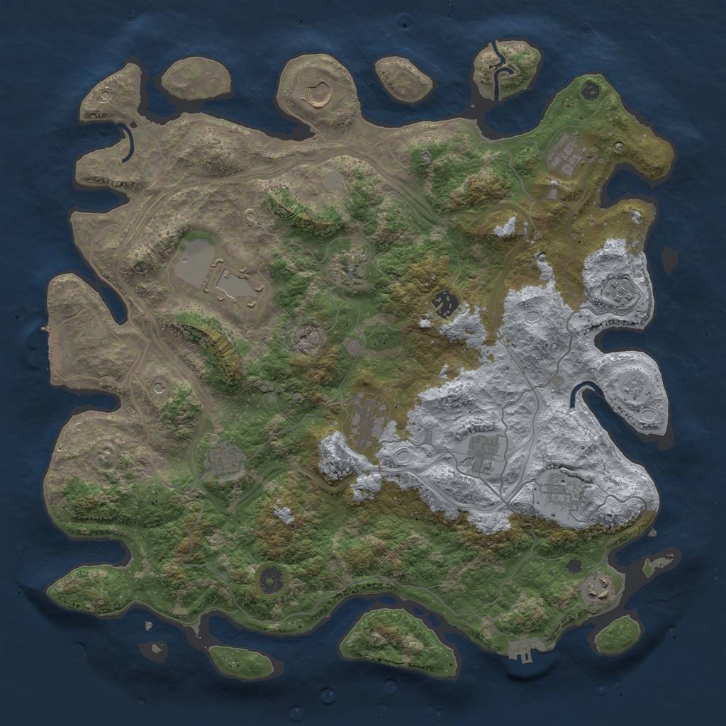 Rust Map: Procedural Map, Size: 4250, Seed: 1697155532, 20 Monuments