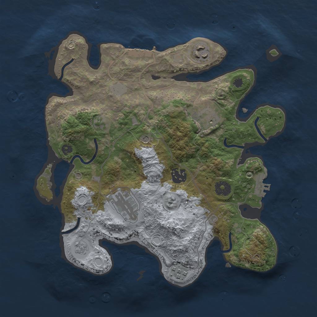 Rust Map: Procedural Map, Size: 3000, Seed: 18292, 14 Monuments