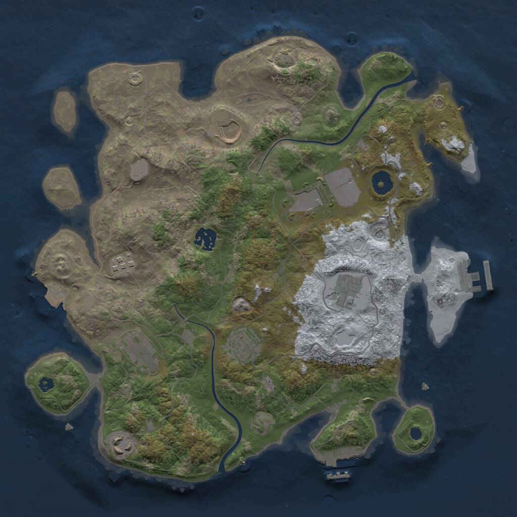 Rust Map: Procedural Map, Size: 3500, Seed: 84558164, 13 Monuments