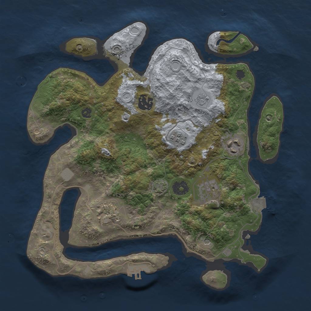 Rust Map: Procedural Map, Size: 3000, Seed: 5418630, 12 Monuments