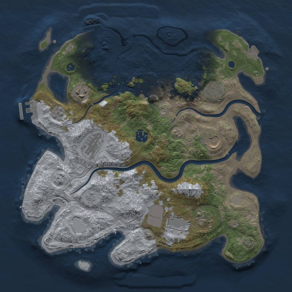 Rust Map: Procedural Map, Size: 3500, Seed: 40330441, 15 Monuments