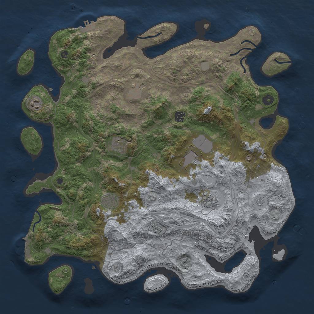Rust Map: Procedural Map, Size: 4250, Seed: 26787, 17 Monuments