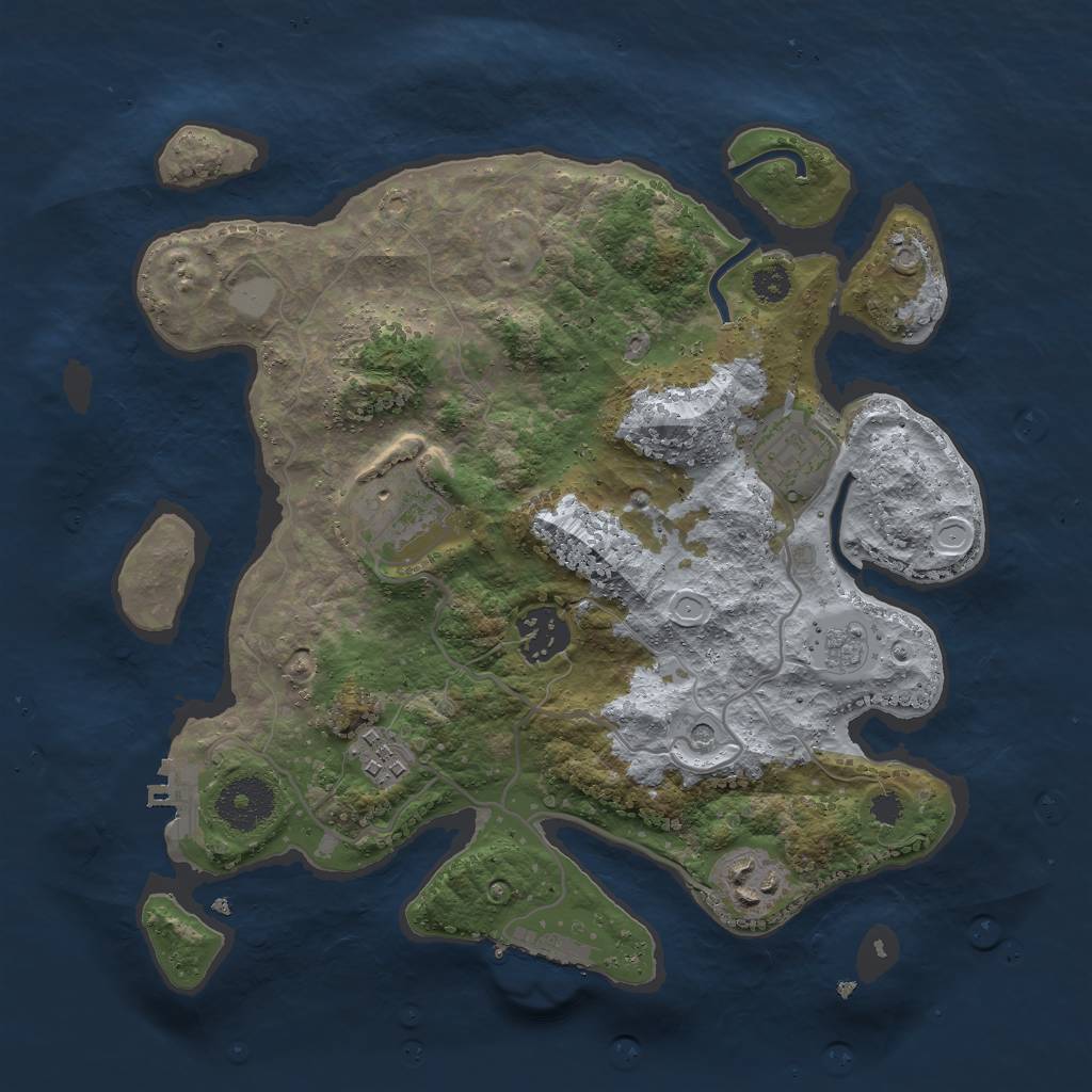 Rust Map: Procedural Map, Size: 3000, Seed: 8760415, 14 Monuments