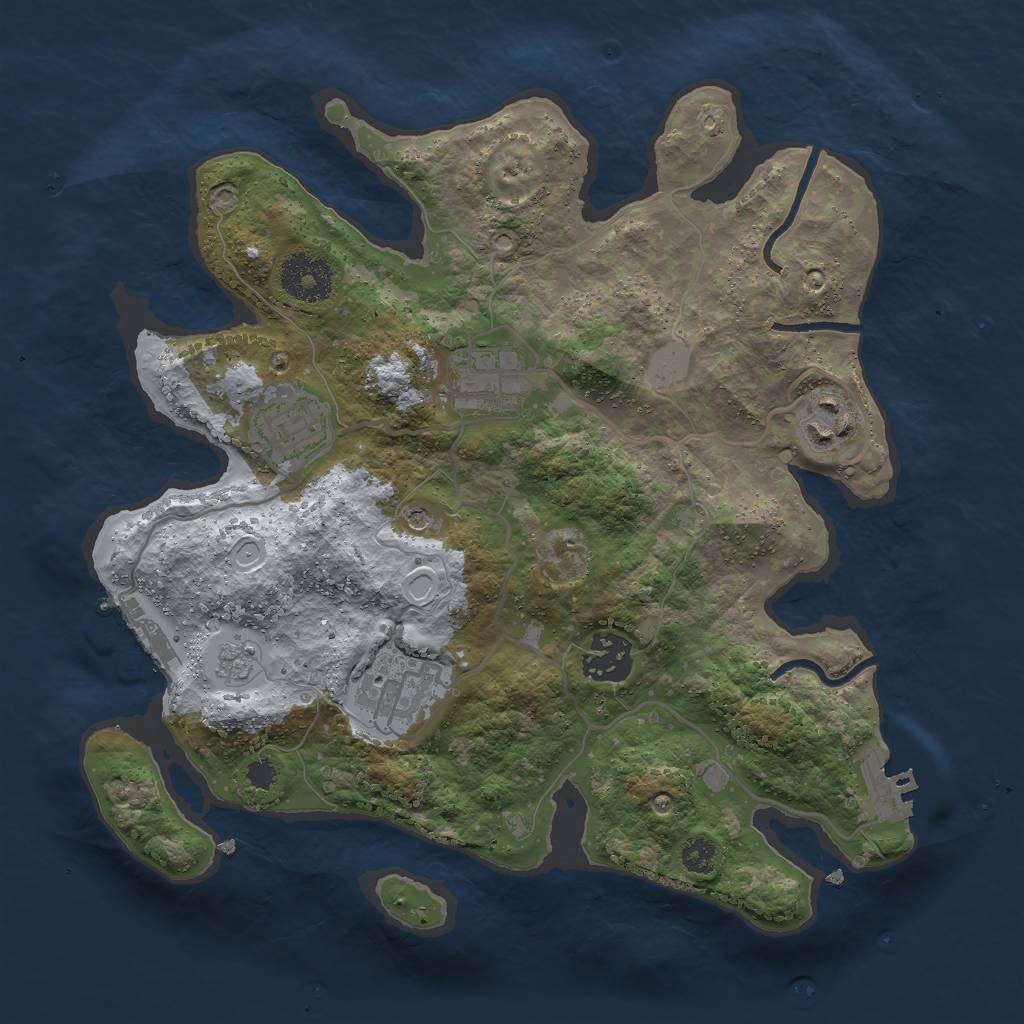 Rust Map: Procedural Map, Size: 3000, Seed: 9281034, 14 Monuments