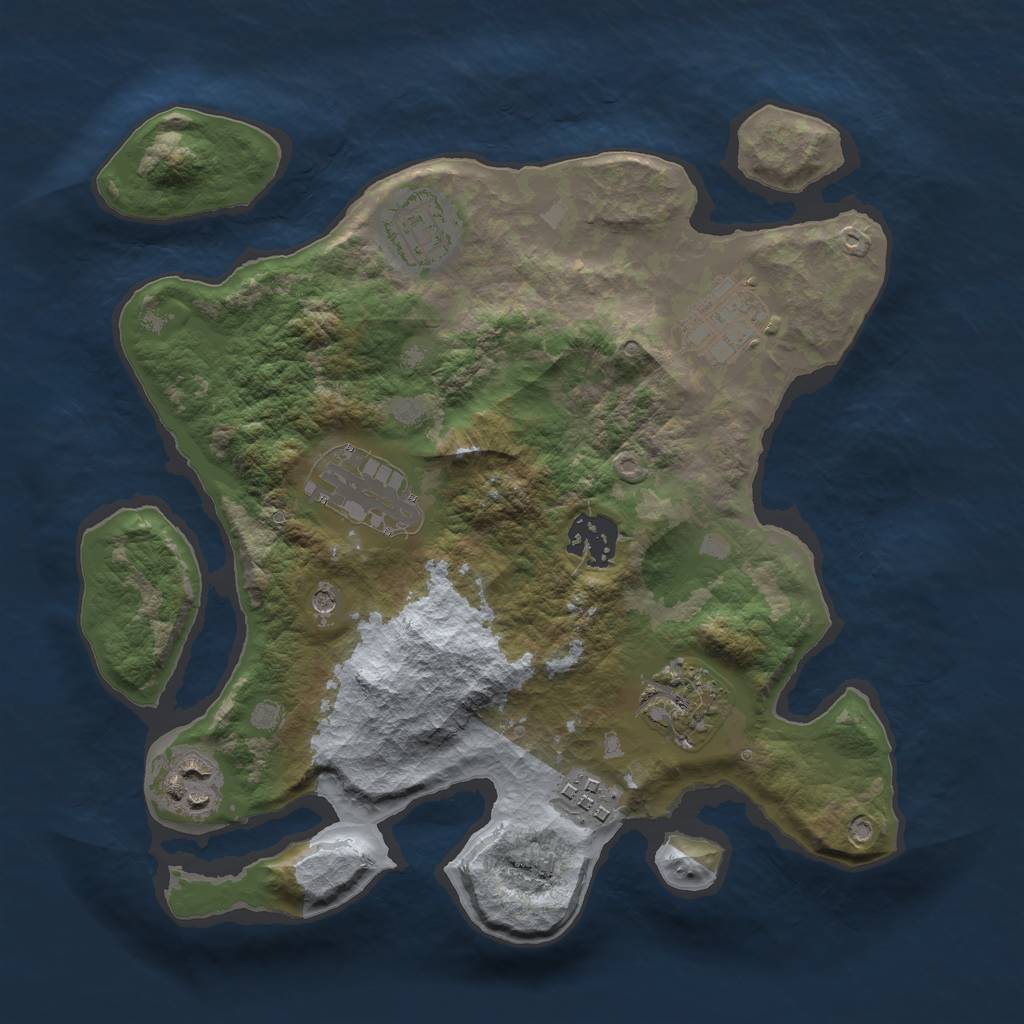 Rust Map: Barren, Size: 2900, Seed: 3456609, 10 Monuments