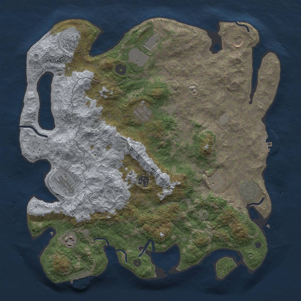 Rust Map: Procedural Map, Size: 4050, Seed: 433397864, 19 Monuments