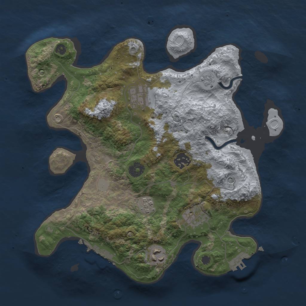 Rust Map: Procedural Map, Size: 3000, Seed: 27349, 14 Monuments