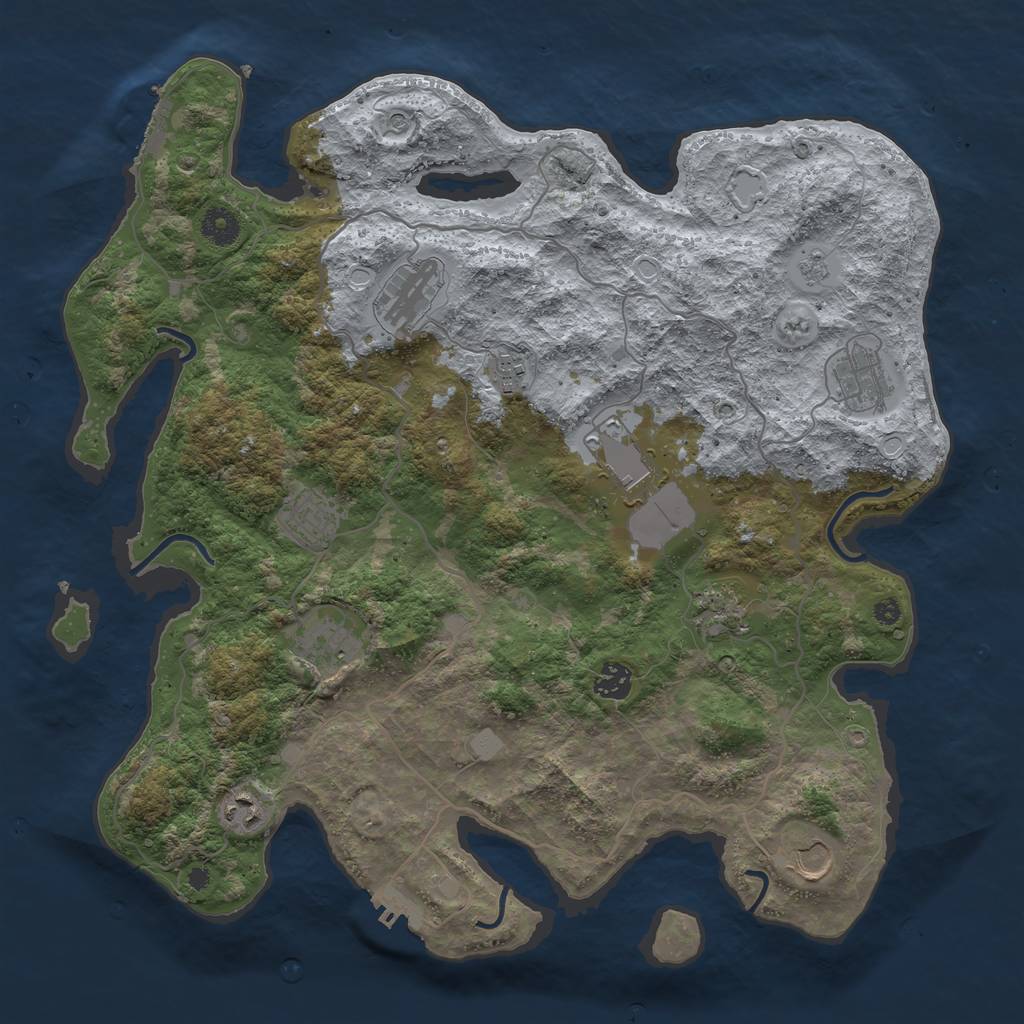 Rust Map: Procedural Map, Size: 4000, Seed: 1148414442, 19 Monuments