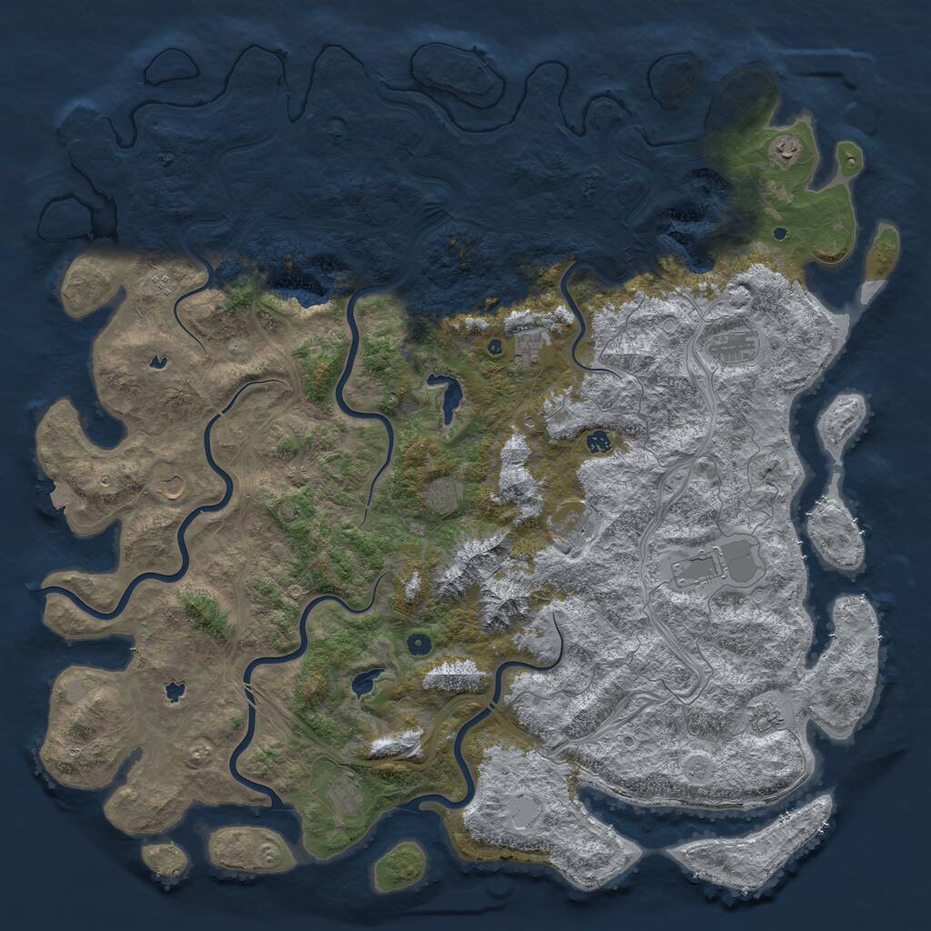 Rust Map: Procedural Map, Size: 6000, Seed: 13061306, 16 Monuments