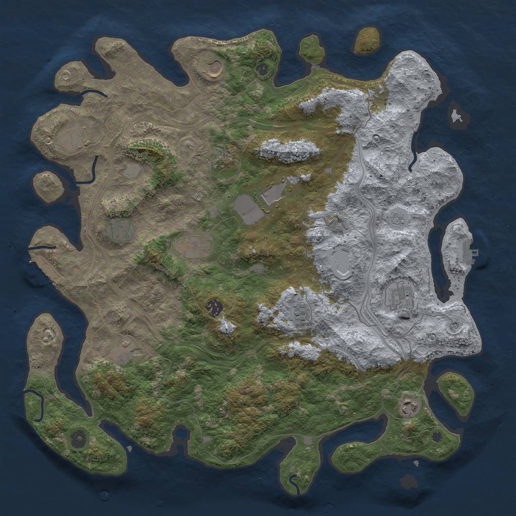 Rust Map: Procedural Map, Size: 4500, Seed: 30562275, 20 Monuments