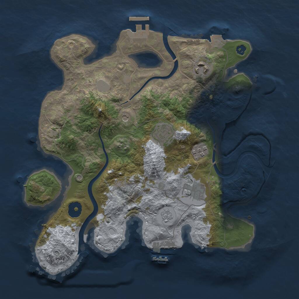 Rust Map: Procedural Map, Size: 3000, Seed: 55932820, 10 Monuments