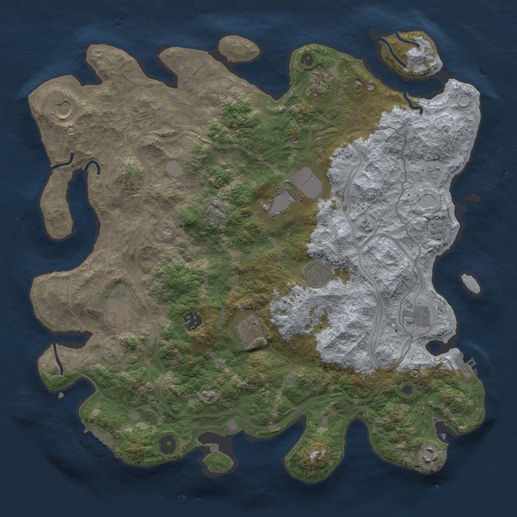 Rust Map: Procedural Map, Size: 4250, Seed: 29491, 19 Monuments