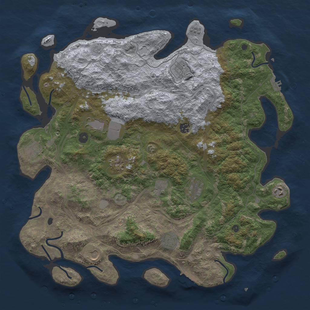 Rust Map: Procedural Map, Size: 4500, Seed: 5319642, 20 Monuments