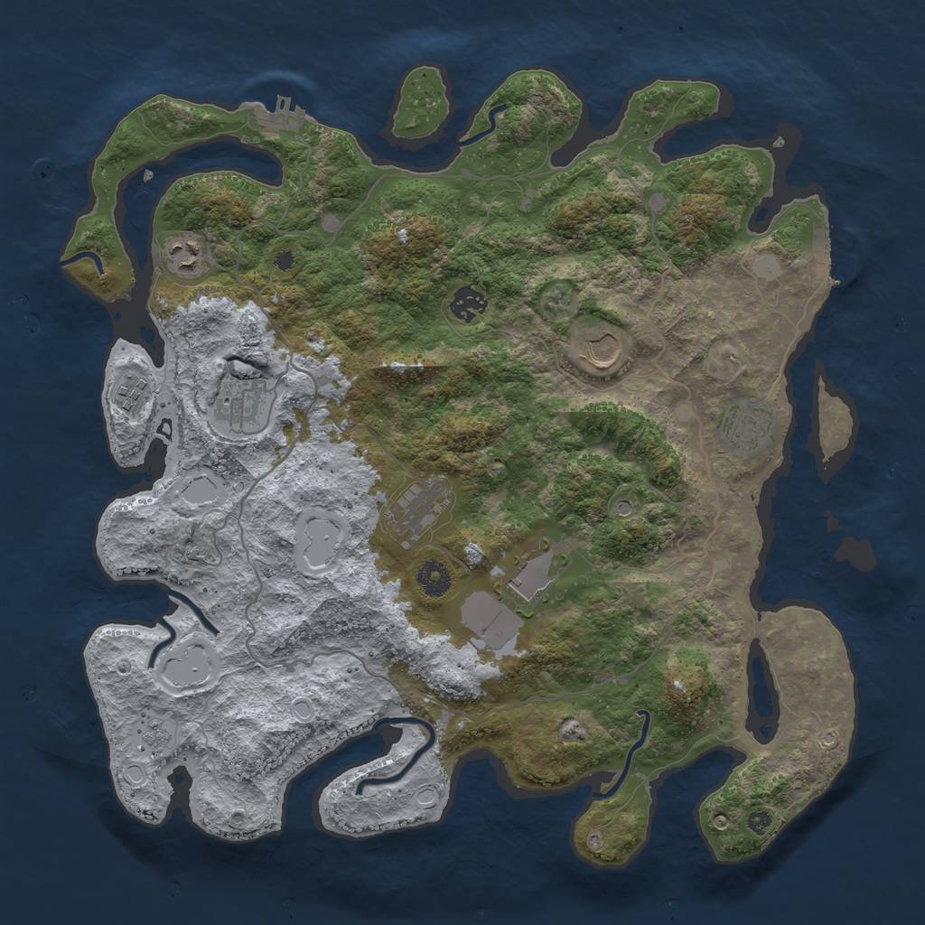 Rust Map: Procedural Map, Size: 4000, Seed: 42531982, 17 Monuments