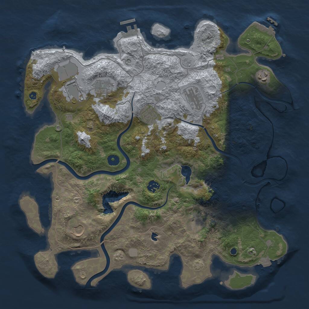Rust Map: Procedural Map, Size: 4000, Seed: 667880, 15 Monuments