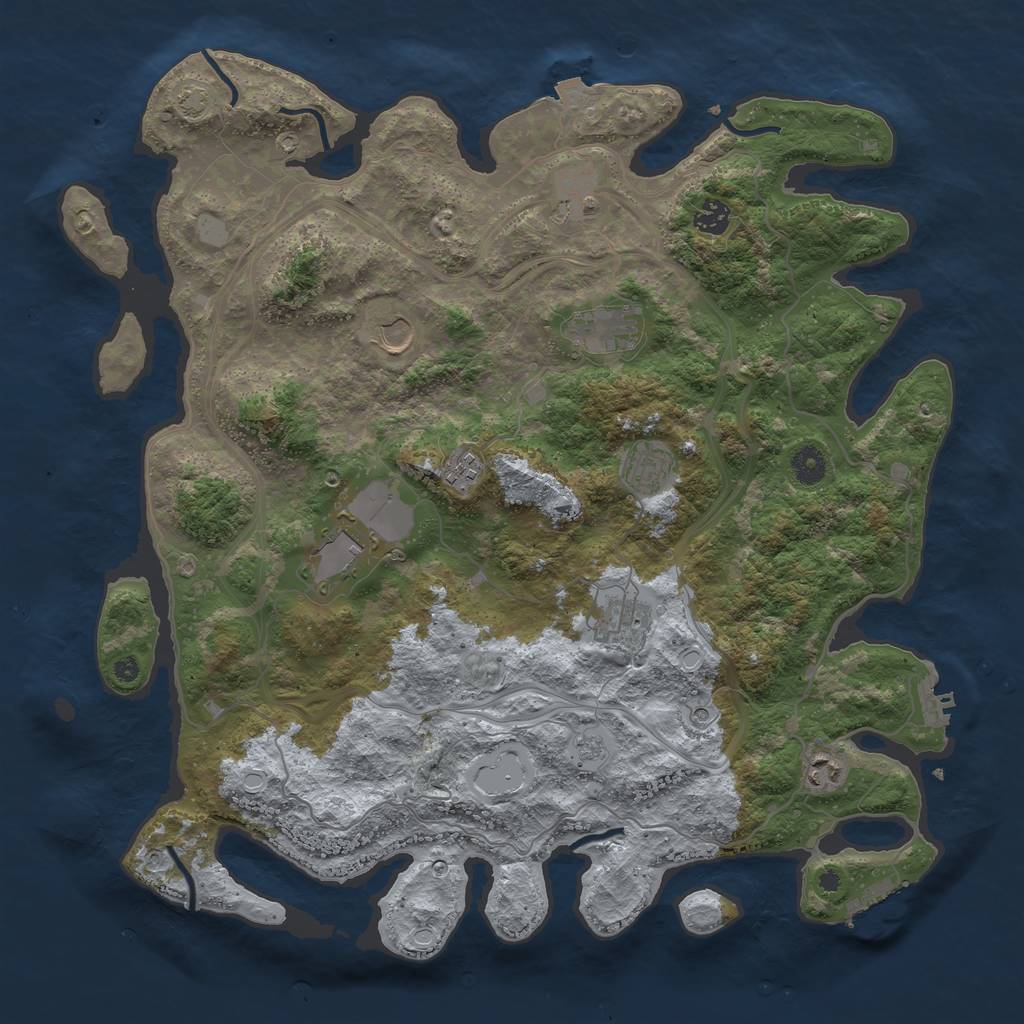 Rust Map: Procedural Map, Size: 4250, Seed: 258991325, 17 Monuments