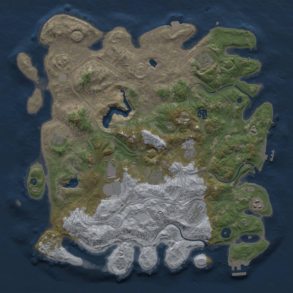 Rust Map: Procedural Map, Size: 4250, Seed: 258991325, 15 Monuments