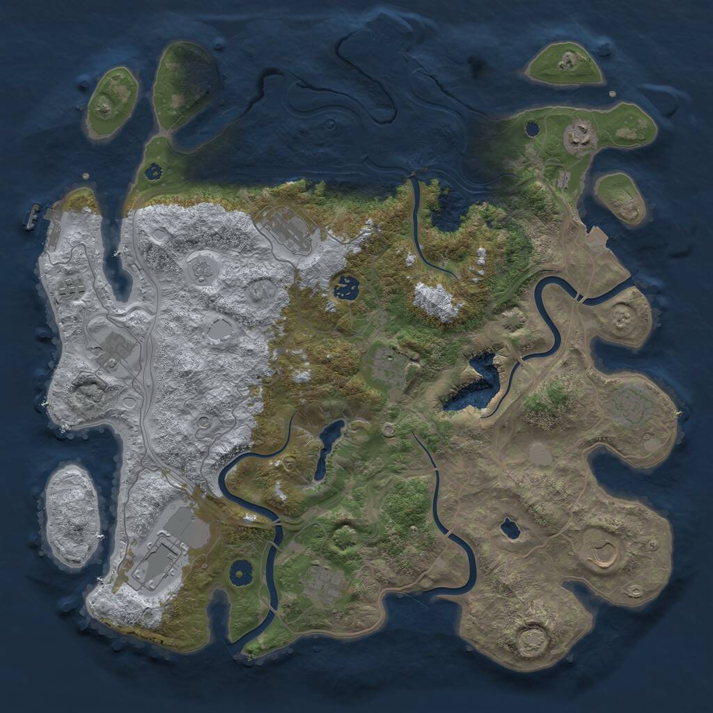 Rust Map: Procedural Map, Size: 4250, Seed: 1814513869, 16 Monuments