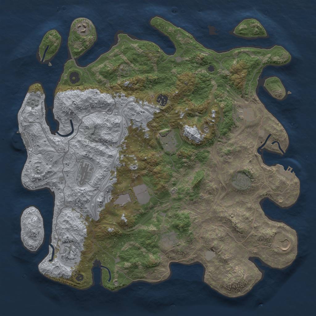 Rust Map: Procedural Map, Size: 4250, Seed: 1814513869, 18 Monuments