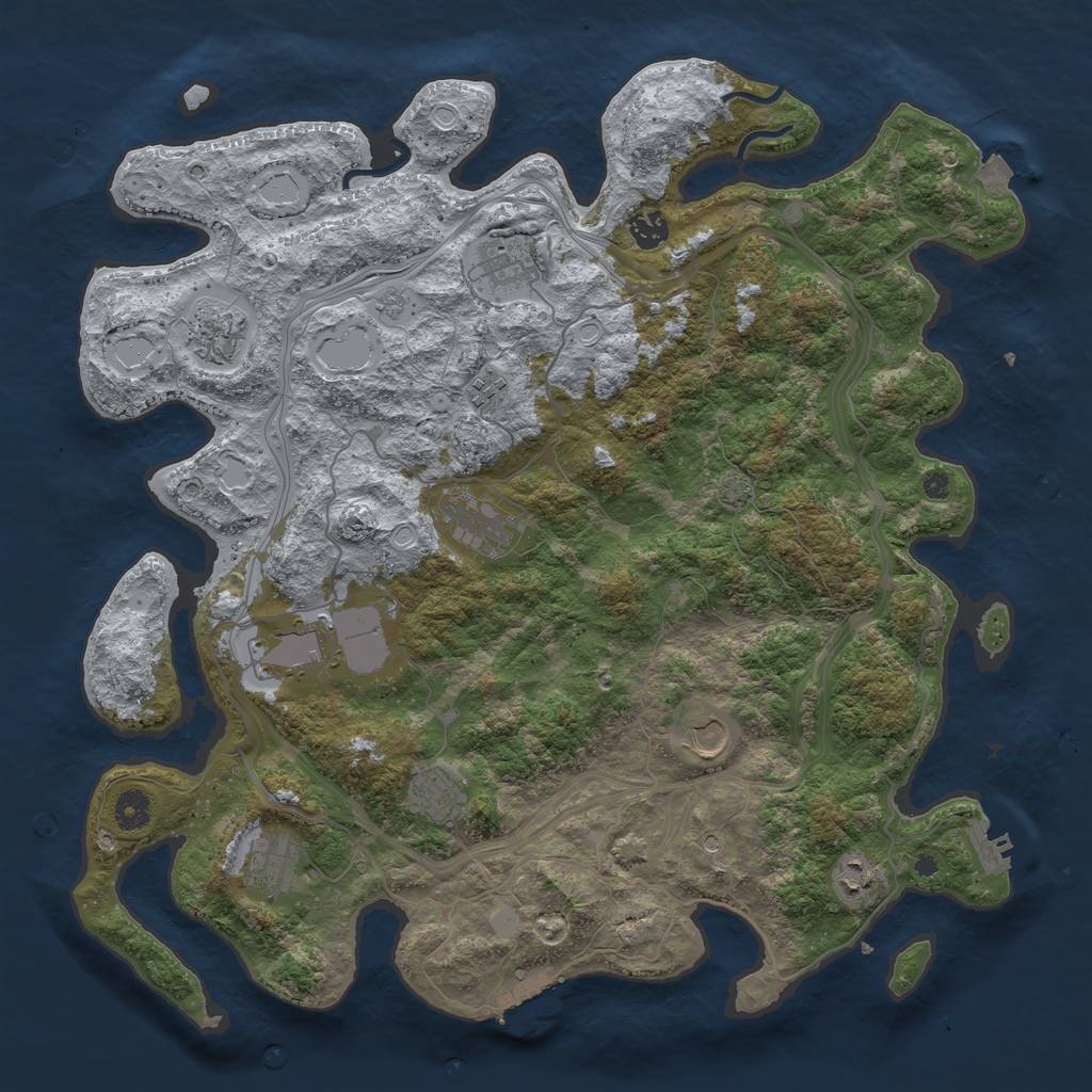 Rust Map: Procedural Map, Size: 4250, Seed: 21078, 18 Monuments