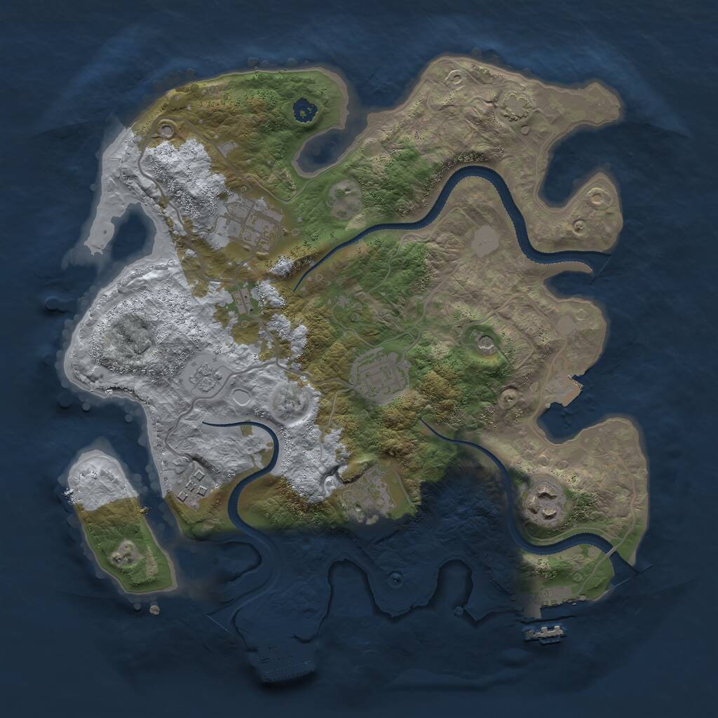Rust Map: Procedural Map, Size: 3000, Seed: 219472198, 11 Monuments