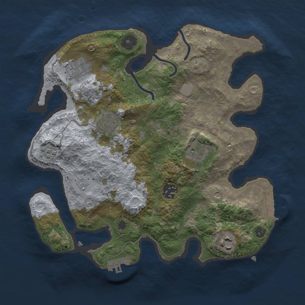 Rust Map: Procedural Map, Size: 3000, Seed: 219472198, 13 Monuments
