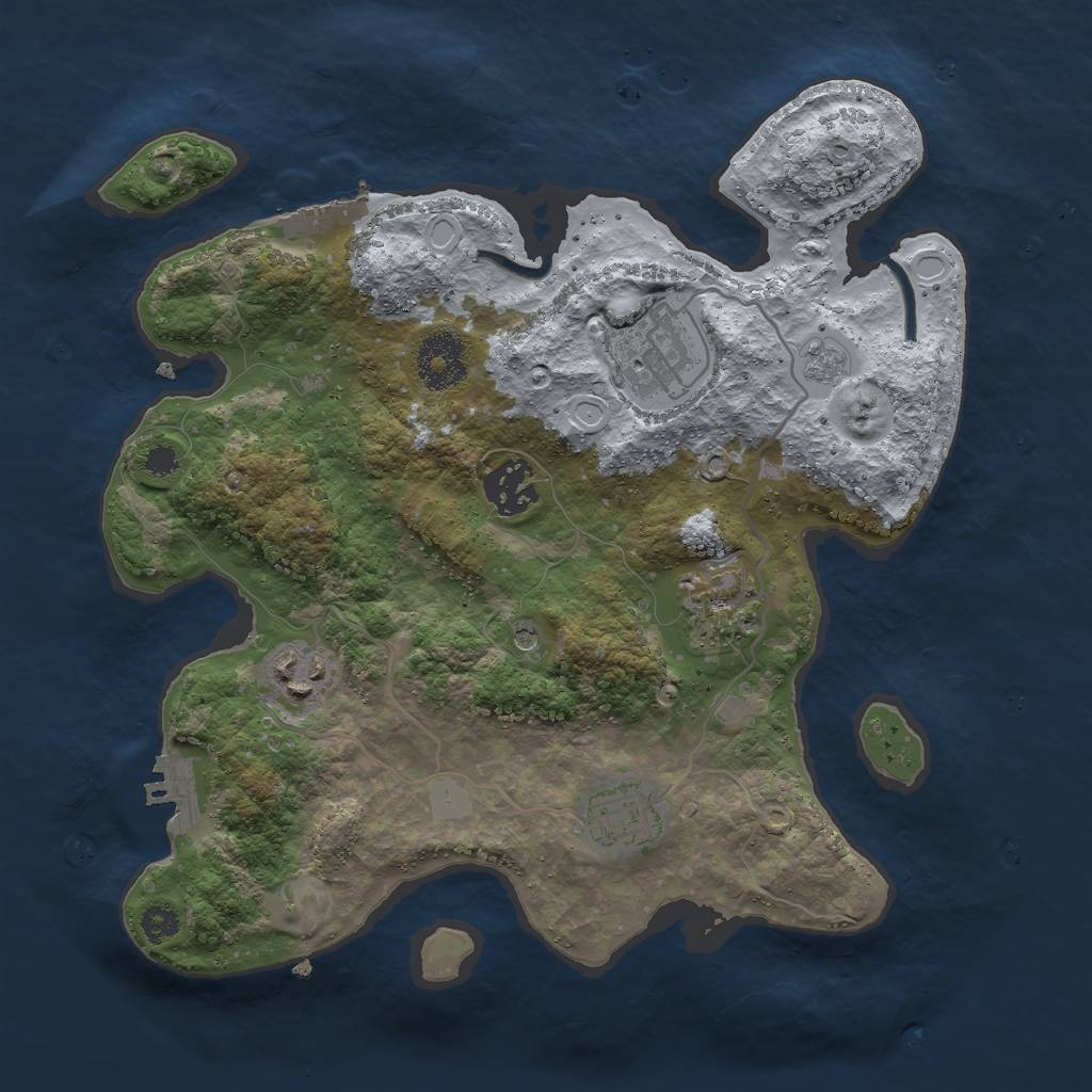 Rust Map: Procedural Map, Size: 3000, Seed: 71384, 14 Monuments