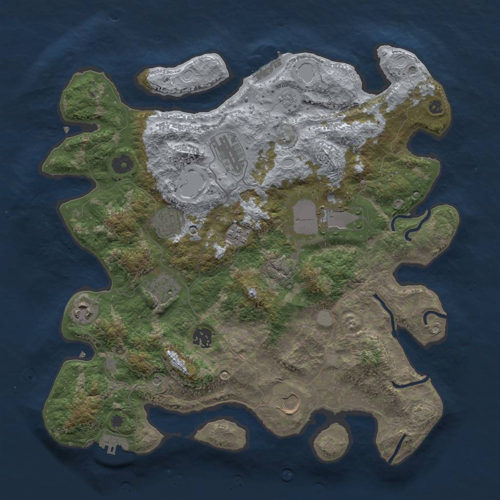 Rust Map: Procedural Map, Size: 3750, Seed: 539360207, 15 Monuments