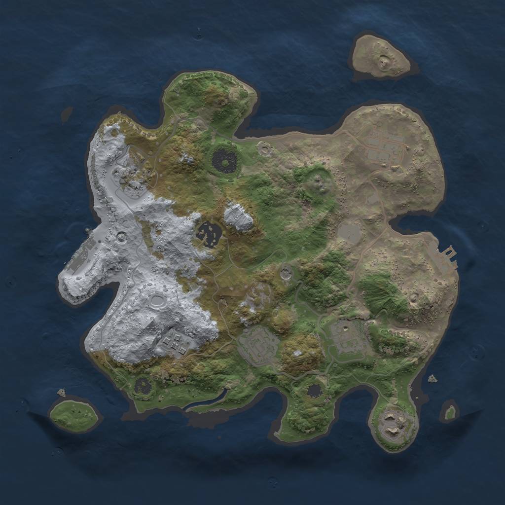 Rust Map: Procedural Map, Size: 3000, Seed: 1389887987, 15 Monuments