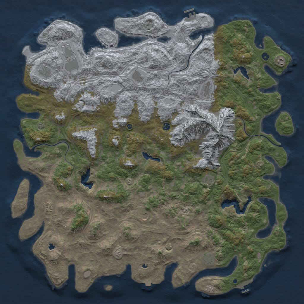Rust Map: Procedural Map, Size: 6000, Seed: 2089771110, 17 Monuments