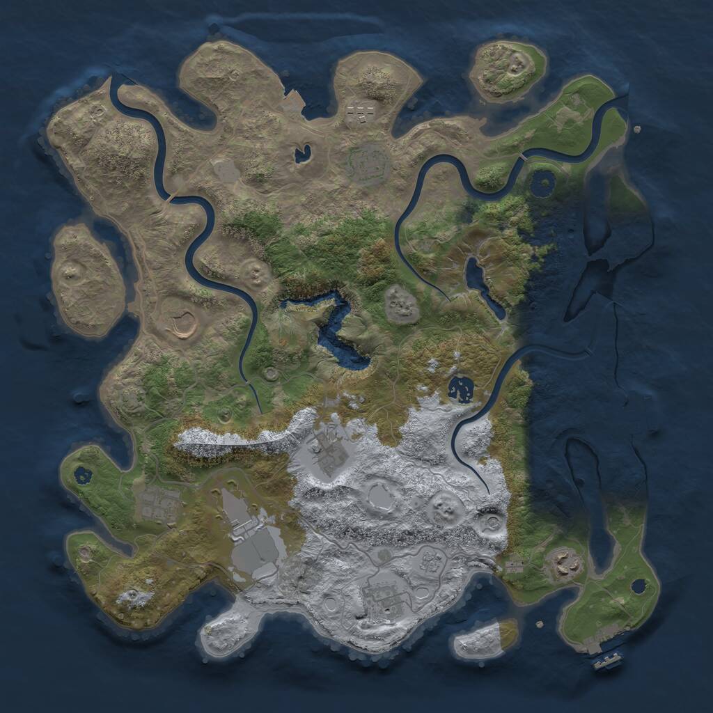 Rust Map: Procedural Map, Size: 4000, Seed: 98960362, 15 Monuments