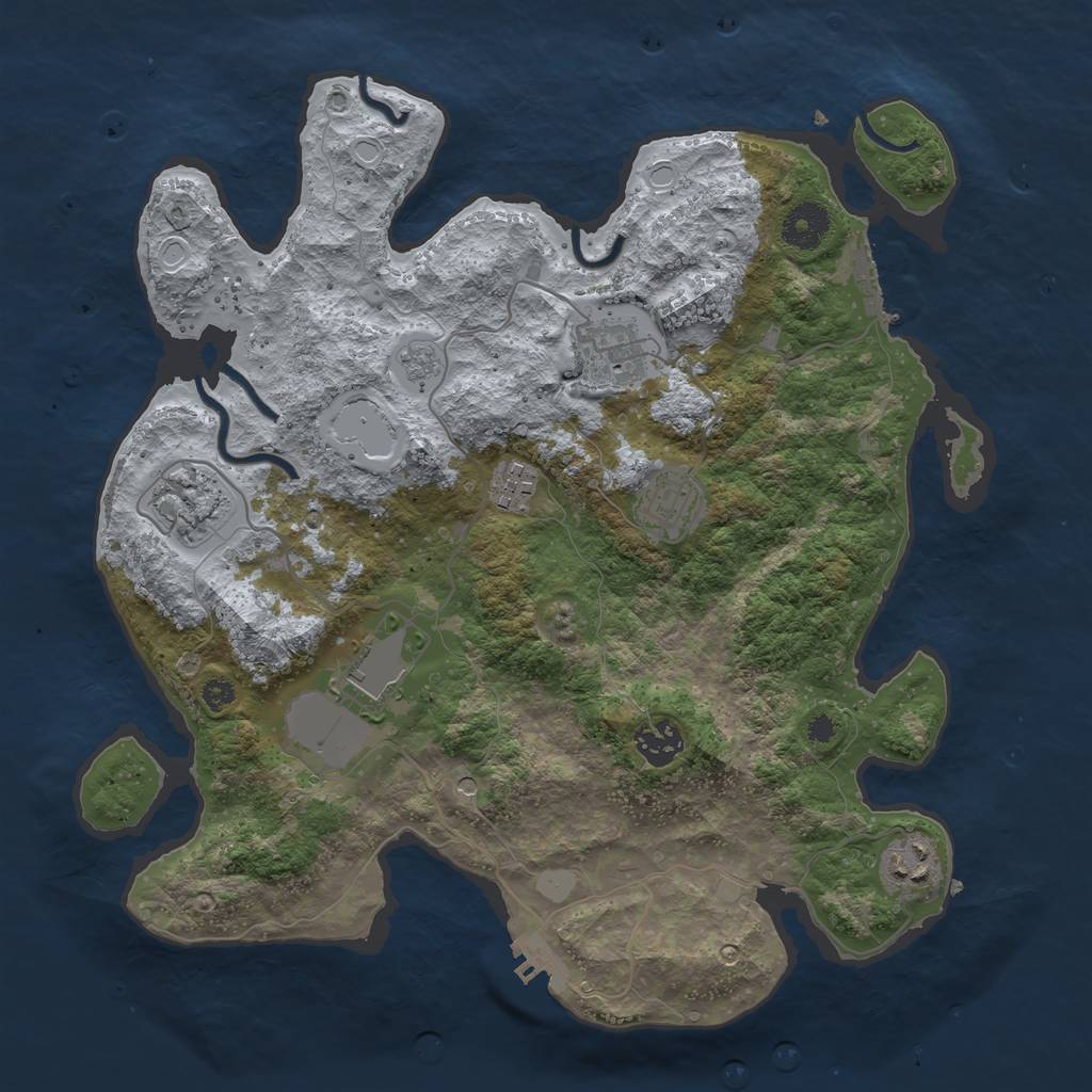 Rust Map: Procedural Map, Size: 3500, Seed: 95269682, 14 Monuments