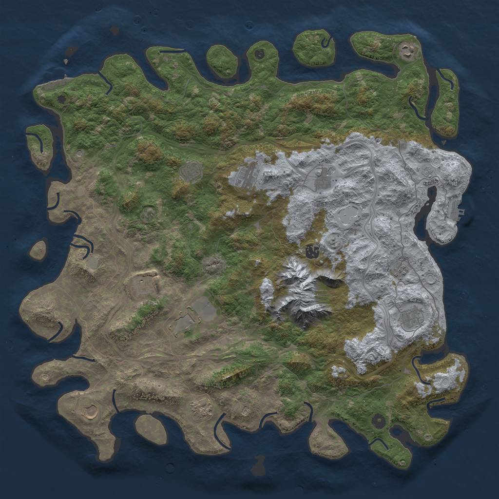 Rust Map: Procedural Map, Size: 5200, Seed: 137564555, 18 Monuments