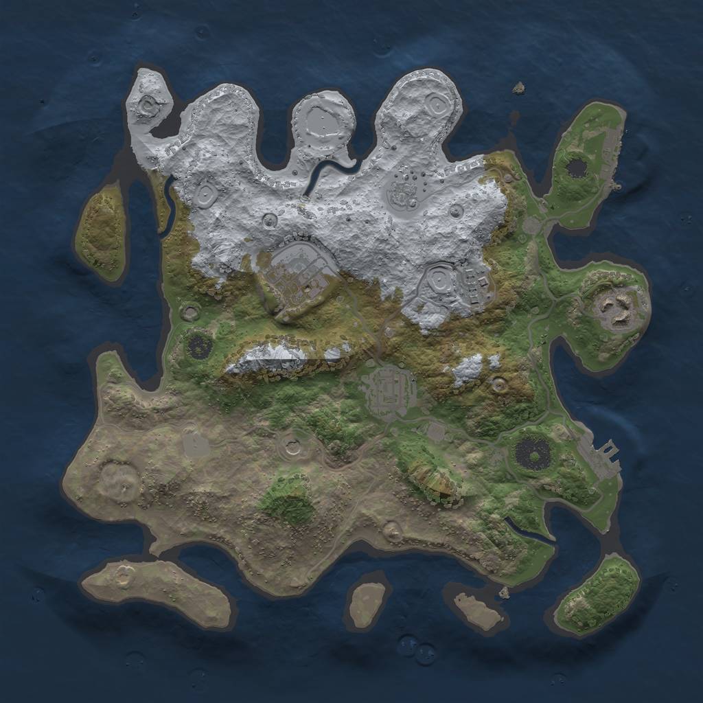 Rust Map: Procedural Map, Size: 3000, Seed: 1200, 11 Monuments